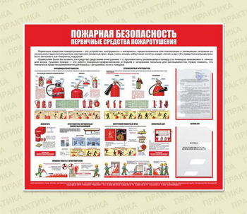 С14 Стенд пожарная безопасность (первичные средства пожаротушения) (1200х1000 мм, карманы, пластик ПВХ 3 мм, алюминиевый багет серебряного цвета) - Стенды - Стенды по пожарной безопасности - Магазин охраны труда ИЗО Стиль